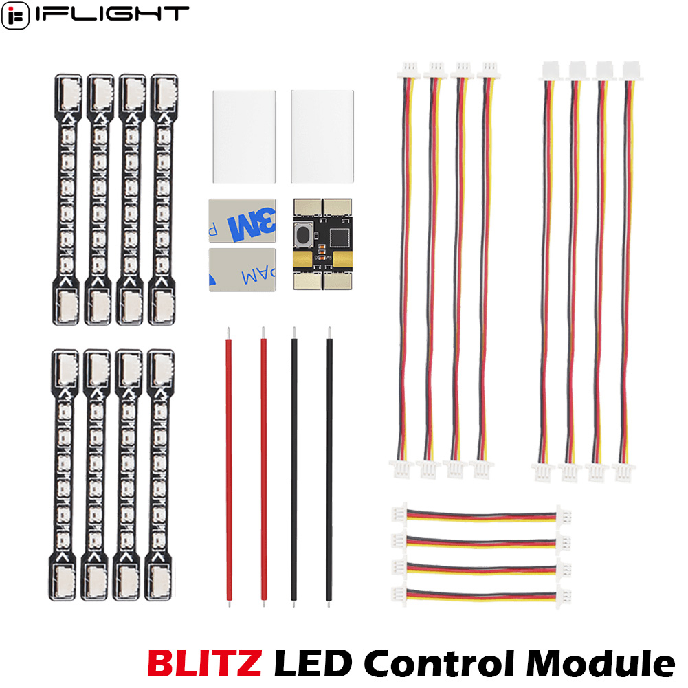 Foxeer Reaper F4 128K 65A Esc - IFlight BLITZ LED-Steuermodul + Tiny LED-Streifenset