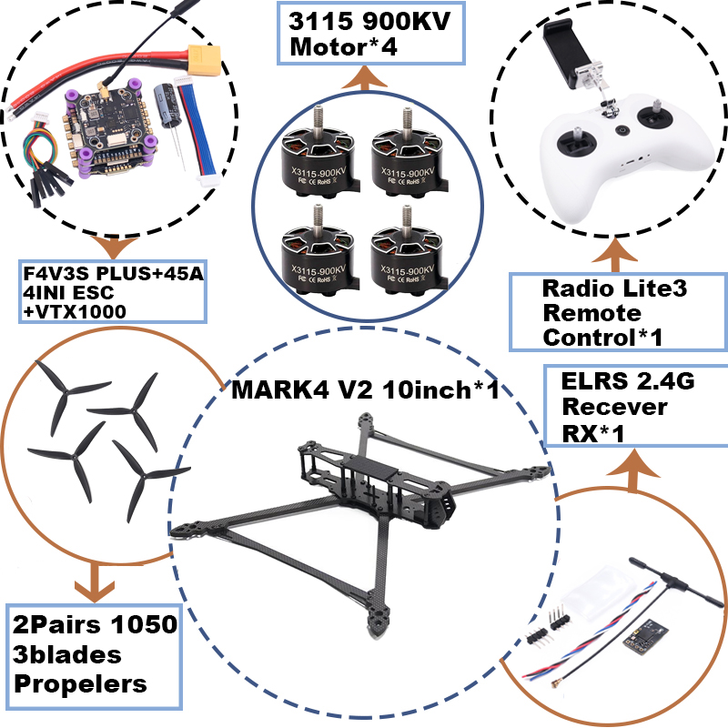 MARK4 V2 10-Zoll F4V3S/F4V3S P – Radiomaster Ranger 2.4Ghz Elrs Module Bewertung und Preis